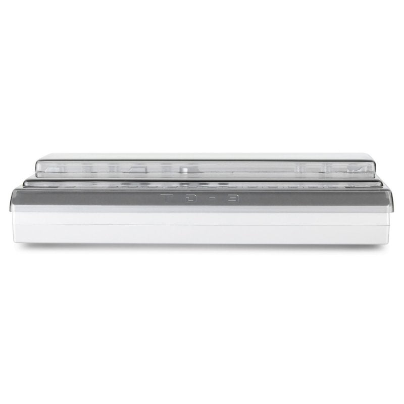 Decksaver Behringer TD-3 groovebox cover protecting the synth with a clear, durable plastic design.