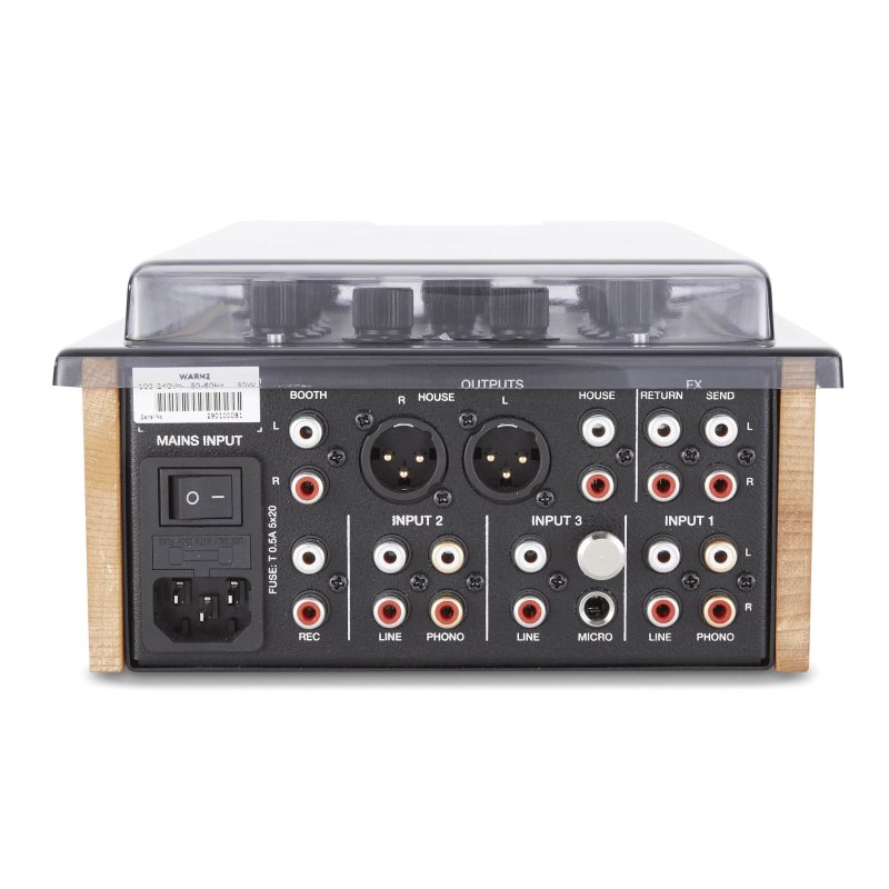 Decksaver cover for Ecler WARM2 DJ mixer, clear protective plastic cover with precise fit for DJ equipment.