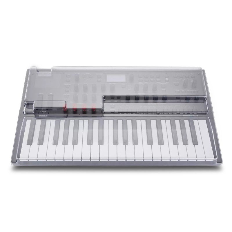 Decksaver synth cover for Korg Wavestate, Opsix, and Modwave synthesizers, protecting keys from dust and damage.