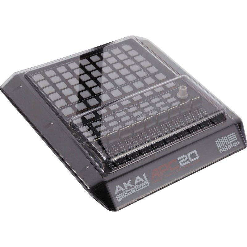 Decksaver smoked and clear cover for Akai APC20 producer controller, providing dust and splash protection.