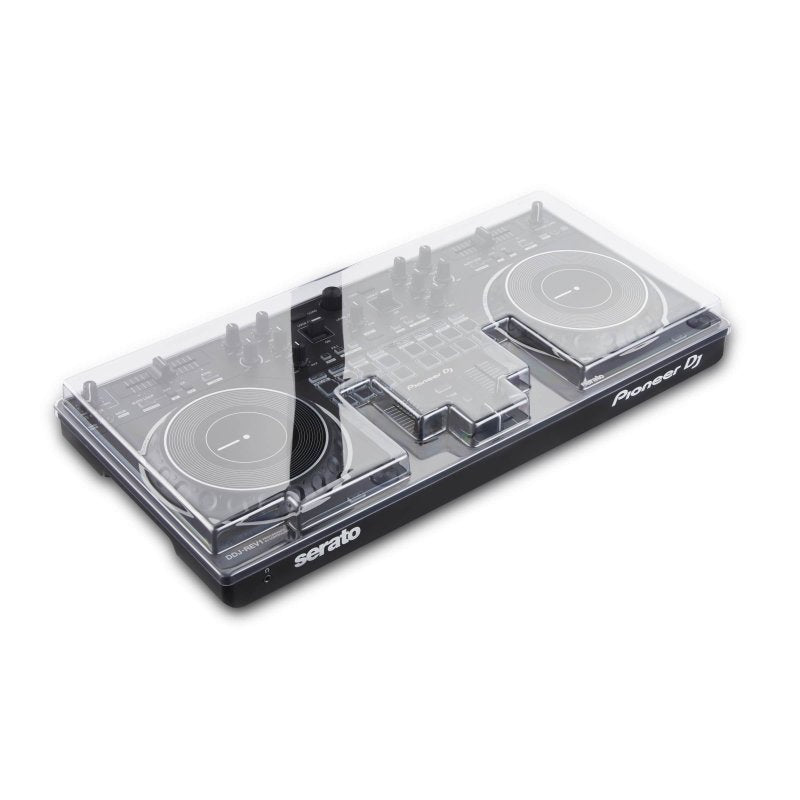 Decksaver cover for Pioneer DJ DDJ-REV1 DJ controller, providing protective transparent plastic shield.