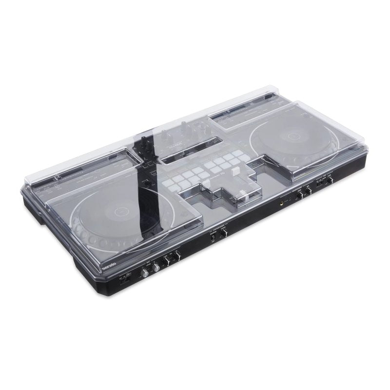 Decksaver cover for Pioneer DJ DDJ-REV5 DJ controller, protective plastic cover for secure transport and storage.