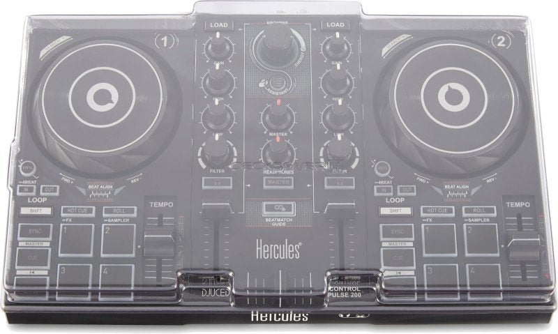 Decksaver DJ Control Impulse 200 Cover LE Hercules, lightweight protective cover for DJ controller, shows the sleek black design.