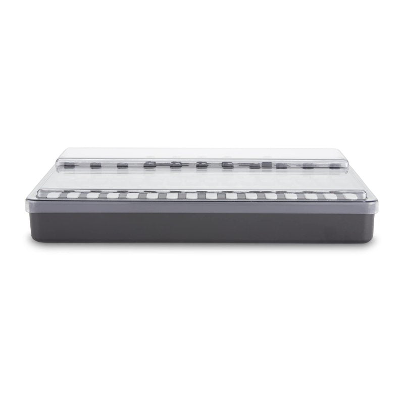 Decksaver cover for Sonicware Liven synthesizer, clear protective plastic case designed to fit and shield the device.