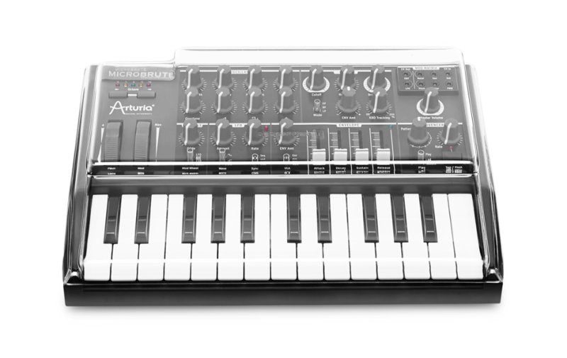 Decksaver Arturia Light Edition MicroBrute synthesizer cover protecting the compact analog synthesizer from dust and damage