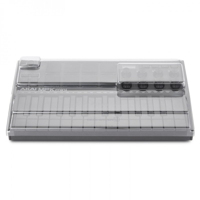 Decksaver Akai Pro MPK Mini MK3 keyboard cover in light edition, protective plastic case for compact MIDI controller.