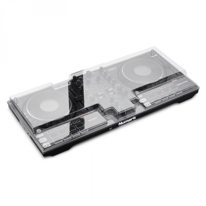 Decksaver Numark Platinum FX and Pro FX DJ controller cover, Light Edition, showing a sleek, protective plastic cover on the controller.