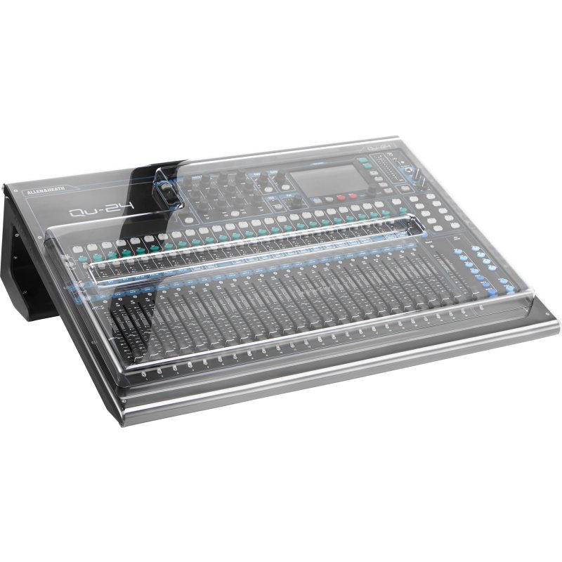 Decksaver Cover for Allen & Heath QU-24 Mixer (Smoked/Clear) 