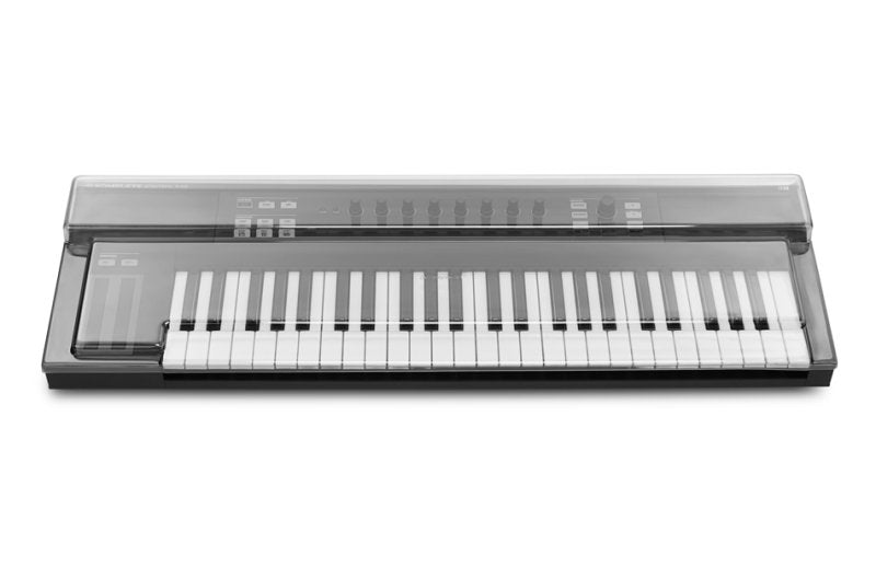 Decksaver keyboard cover for Native Instruments Kontrol S49, transparent protective plastic case for DJ and music production keyboard.