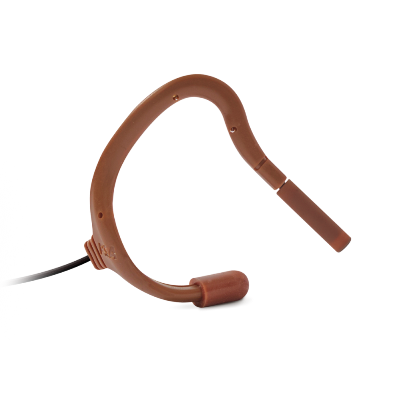 Point Source EO-7LH-TRS-BR Embrace Omnidirectional On-ear Lavalier Microphone For 2.4 GHz Wireless High Sensitivity, Brown