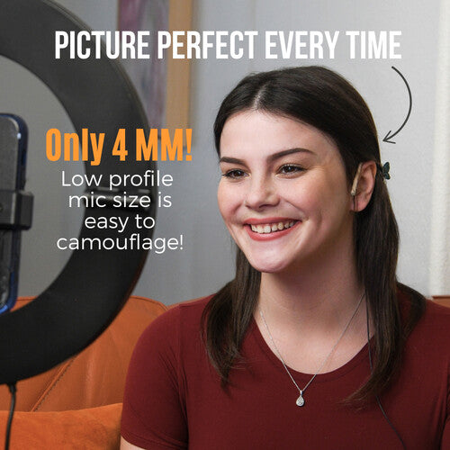 Point Source EO-7LH-TRS-BR Embrace Omnidirectional On-ear Lavalier Microphone For 2.4 GHz Wireless High Sensitivity, Brown 
