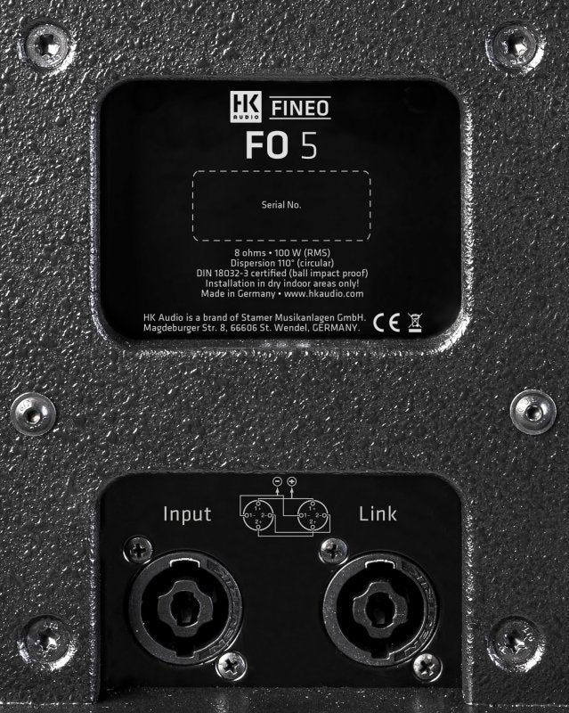 HK Audio FINEO-FO-5-BLK 200-Watt 5" Coaxial Speaker. Black 