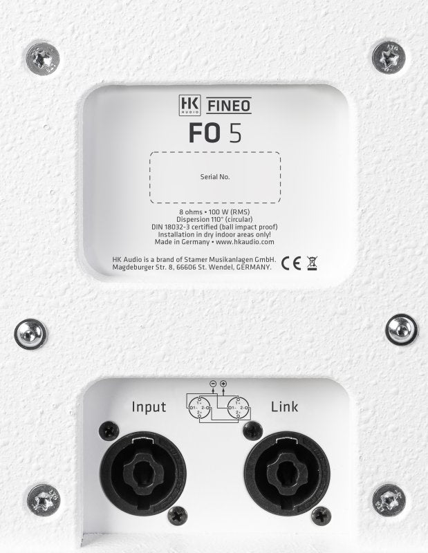 HK Audio FINEO-FO-5-WHT 200-Watt 5" Coaxial Speaker. White 