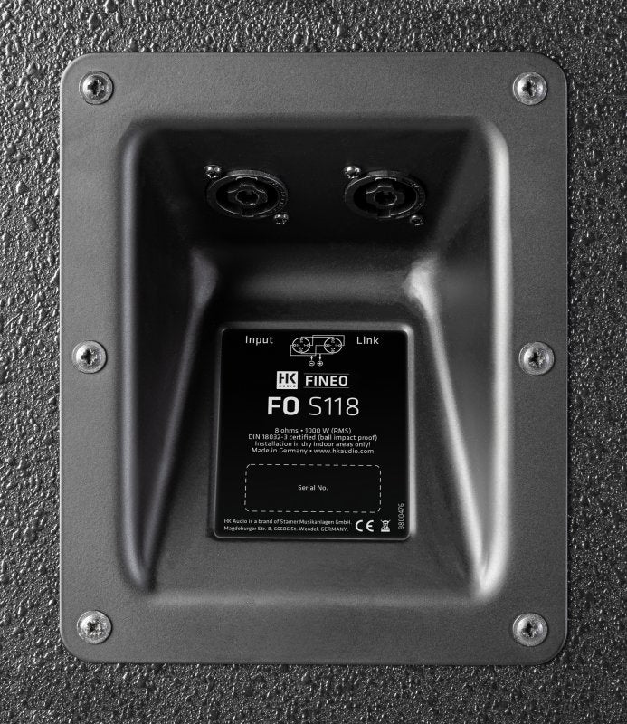 HK Audio FINEO-FO-S118-BLK 2000-Watt 18" Install Subwoofer. Black 