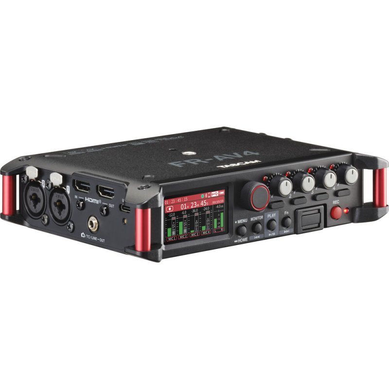 Tascam FR-AV4 4-Channel 32-Bit Float Field Recorder with Mixer, Timecode, and HDMI Sync 