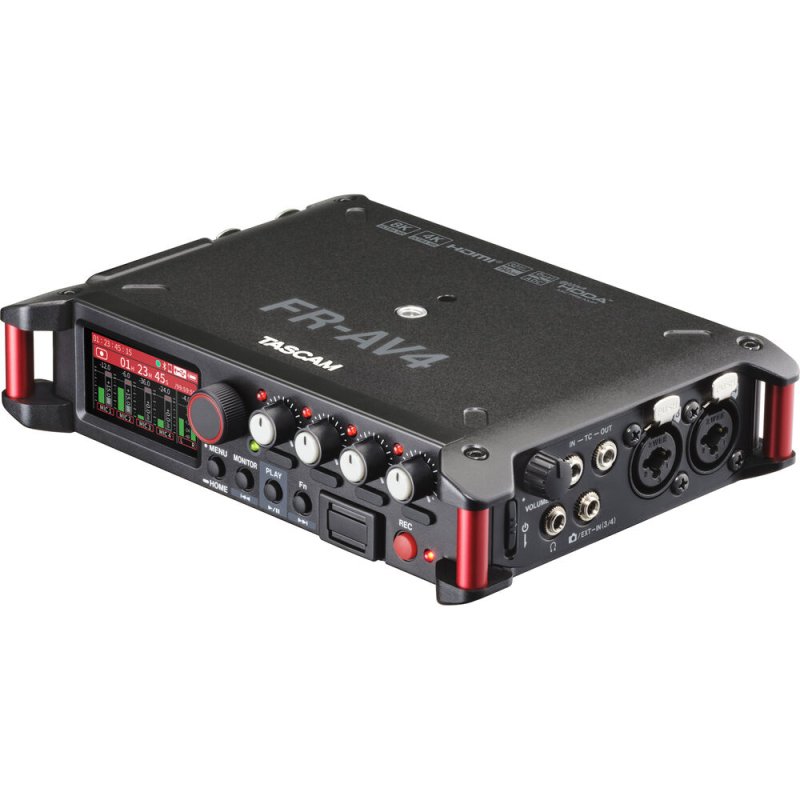 Tascam FR-AV4 4-Channel 32-Bit Float Field Recorder with Mixer, Timecode, and HDMI Sync 