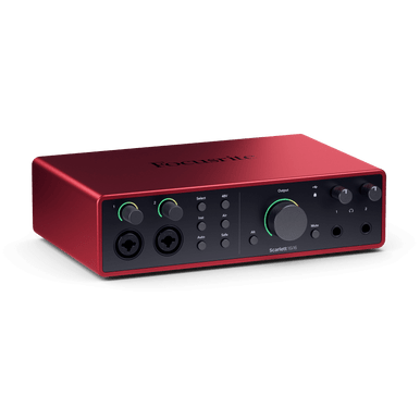 Focusrite Scarlett 16i16 USB audio interface with 16 inputs and outputs, featuring two 4th Gen Scarlett mic preamps.