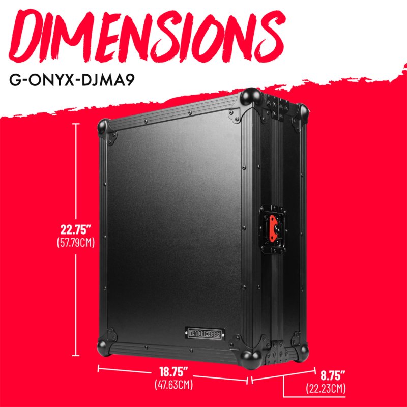 Gator G-ONYX-DJMA9 ONYX Flight Case for Pioneer DJ DJM-A9 DJ Mixer, Black on Black 