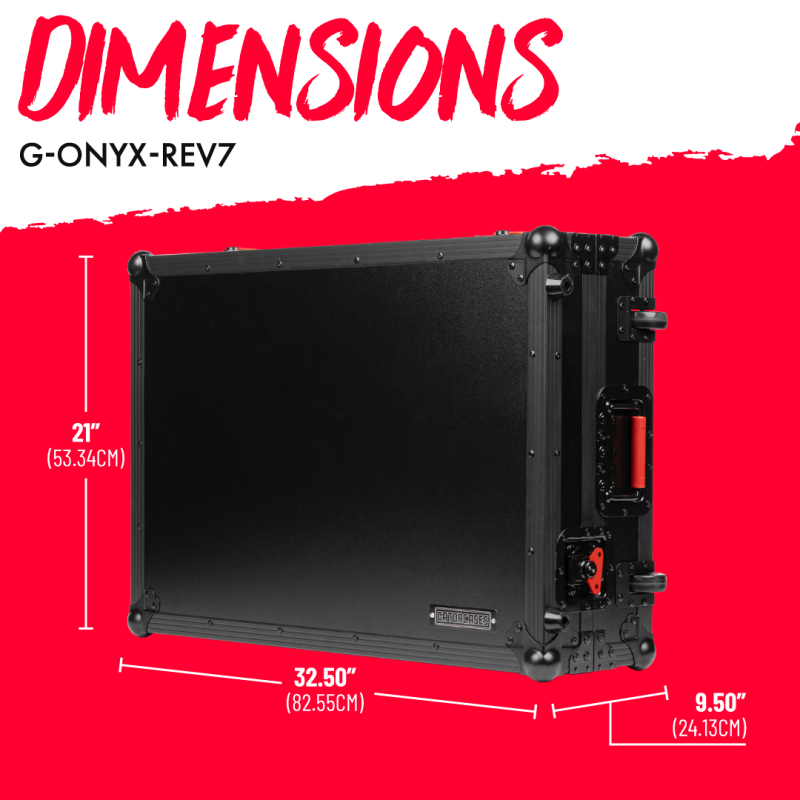 Gator G-ONYX-REV7 ONYX Flight Case for Pioneer DJ DDJ-REV7 DJ Controller, Black on Black