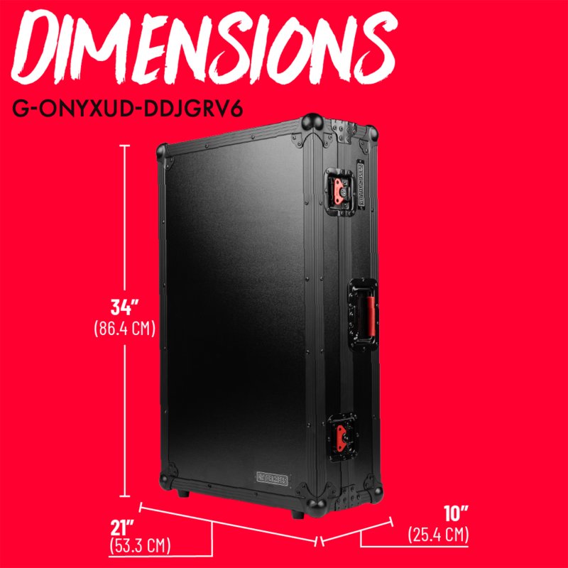 Gator G-ONYXUD-DDJGRV6 ONYX Flight Case with Upper Deck Platform for DDJ-GRV6 Controller Black on Black