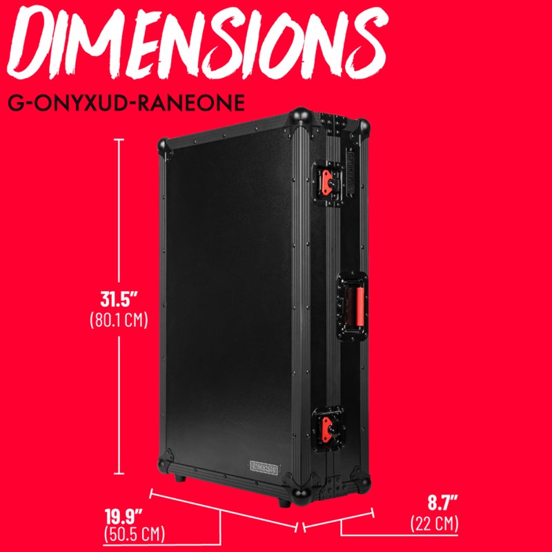 Gator G Onyxud Raneone ONYX Flight Case with Upper Deck for Rane One & One MKII DJ Controller, Black on Black 