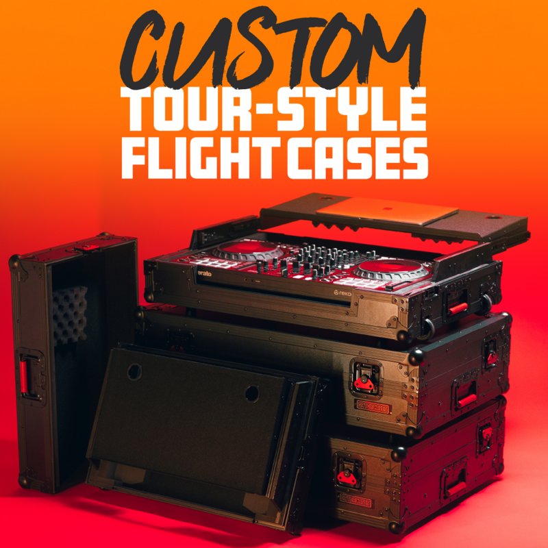 Gator G Onyxud Ranesysone ONYX Flight Case with Upper Deck for Rane System One DJ Controller, Black on Black 