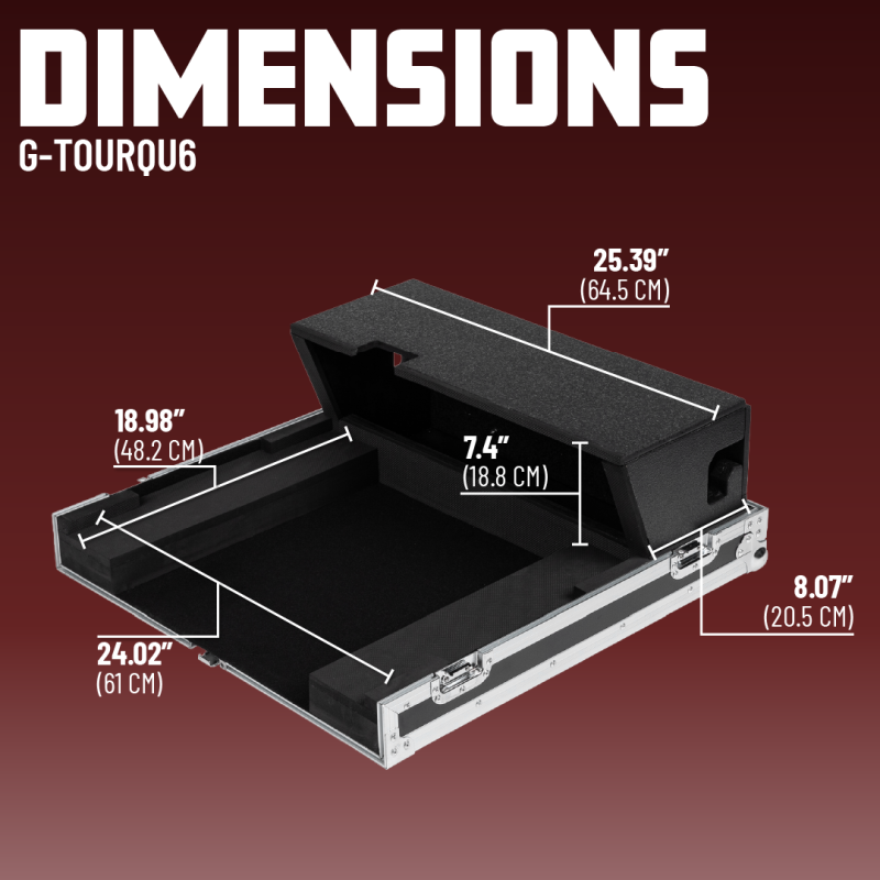 Gator G-TOURQU6 GTOUR Series ATA-Style Road Case with Doghouse for A&H Qu-6 or Qu-6D Mixer 