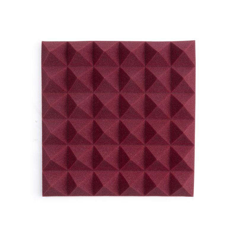 Gator GFW-ACPNL1212PBDY-2PK 2 Pack of Burgundy 12" x 12" Acoustic Pyramid Panel 