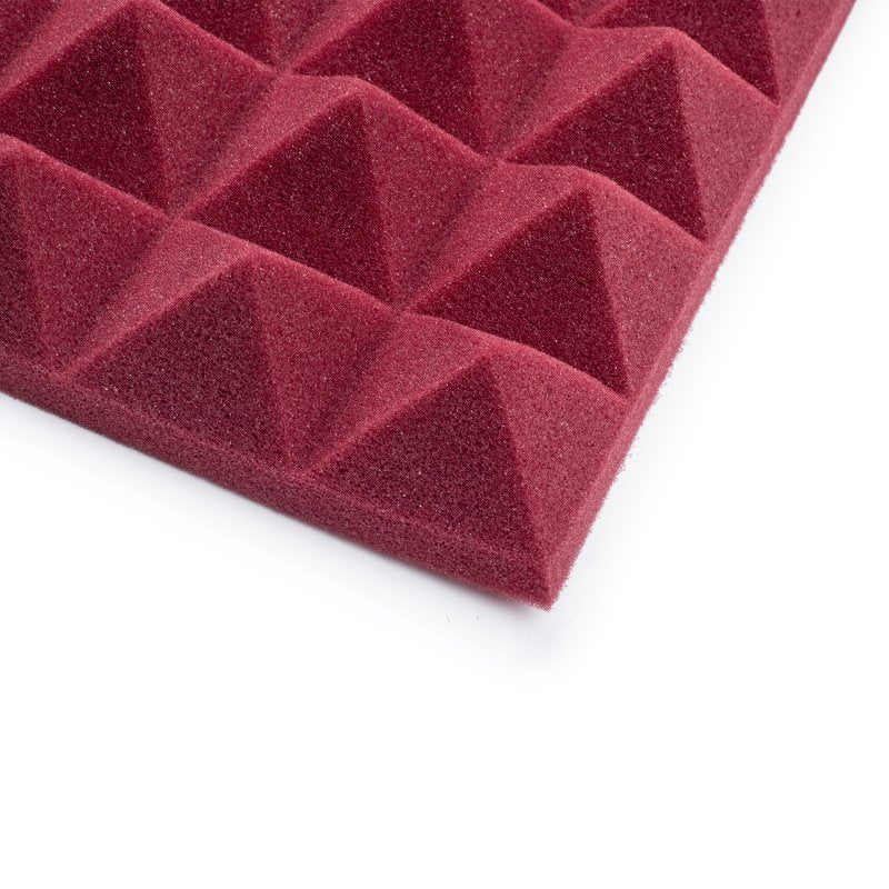 Gator GFW-ACPNL1212PBDY-2PK 2 Pack of Burgundy 12" x 12" Acoustic Pyramid Panel 