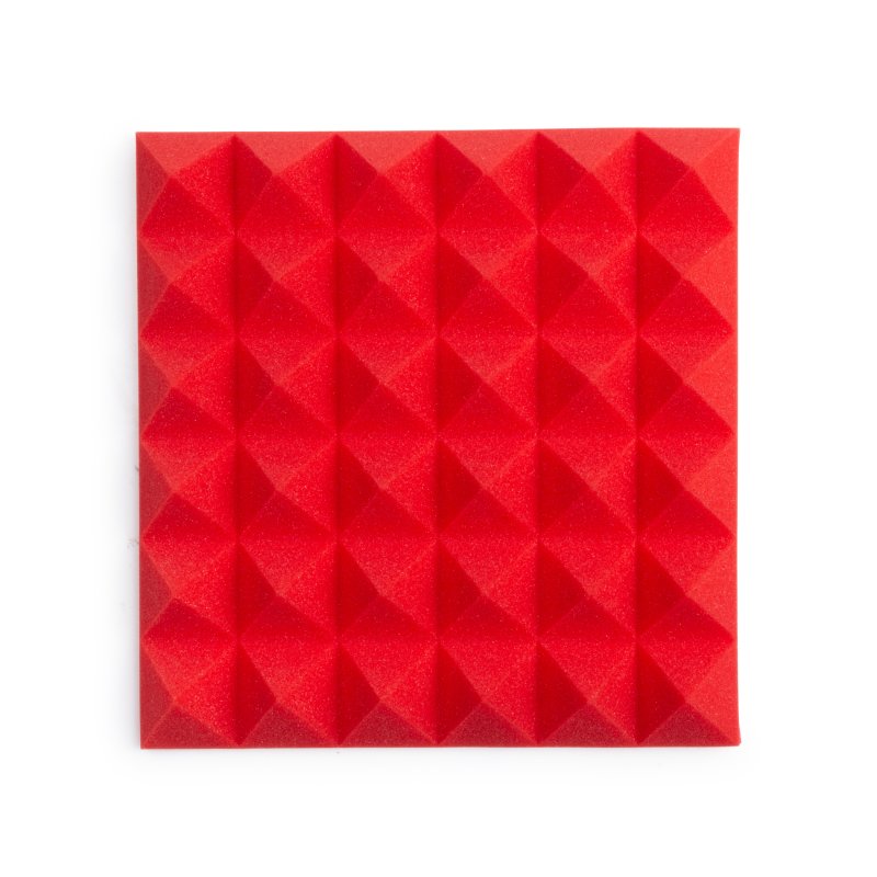 Gator GFW-ACPNL1212PRED-4PK 4 Pack of Red 12" x 12" Acoustic Pyramid Panel 