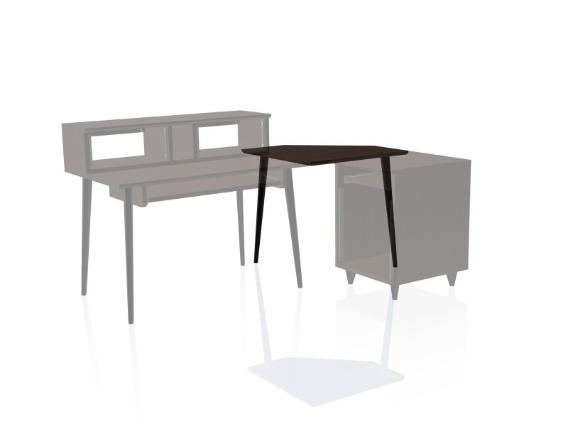 Gator Gfw Elitedeskcrnr Brn Elite Series Furniture Desk Corner Section, Dark Walnut