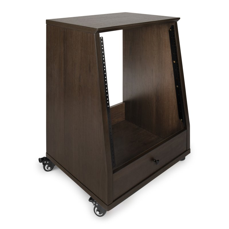 Gator GFW-ELITESTUDIORK12-BRN Elite Angled Studio Rack 12U, Brown 
