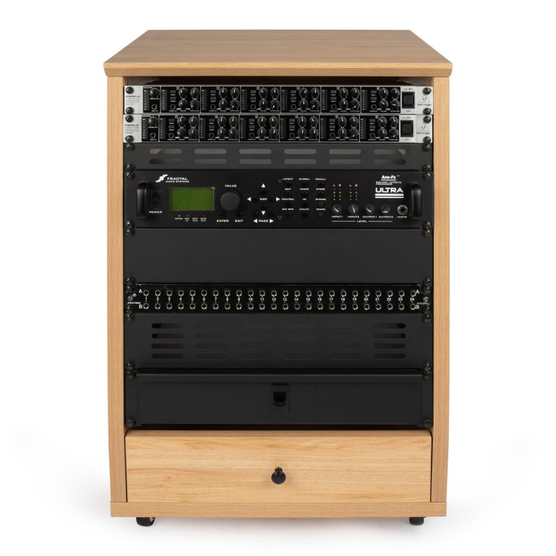 Gator GFW-ELITESTUDIORK12-MPL Elite Angled Studio Rack 12U, Maple