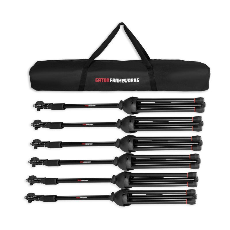 Gator GFW-MIC-6PACKBG 6-pack Microphone Boom Stands with Carry Bag 