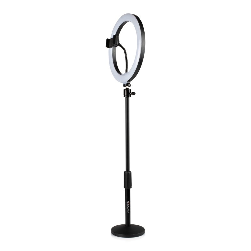 Gator Gfw Ringlightdsktp Ring Light Round Base Desktop Stand With Phone Clamp