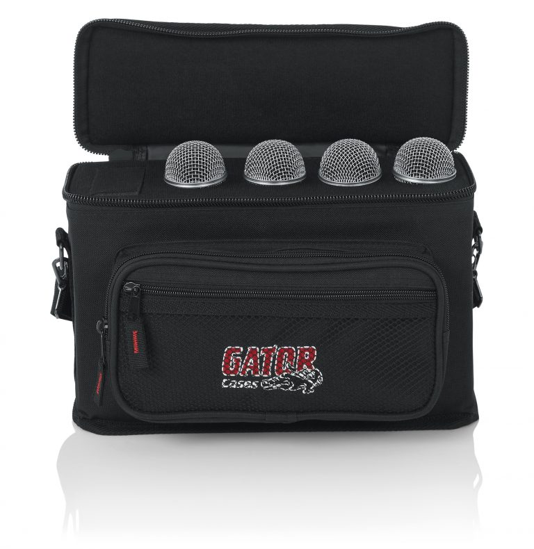 Gator GM4 Padded Microphone Carry Bag; Holds up to 4 Microphones 