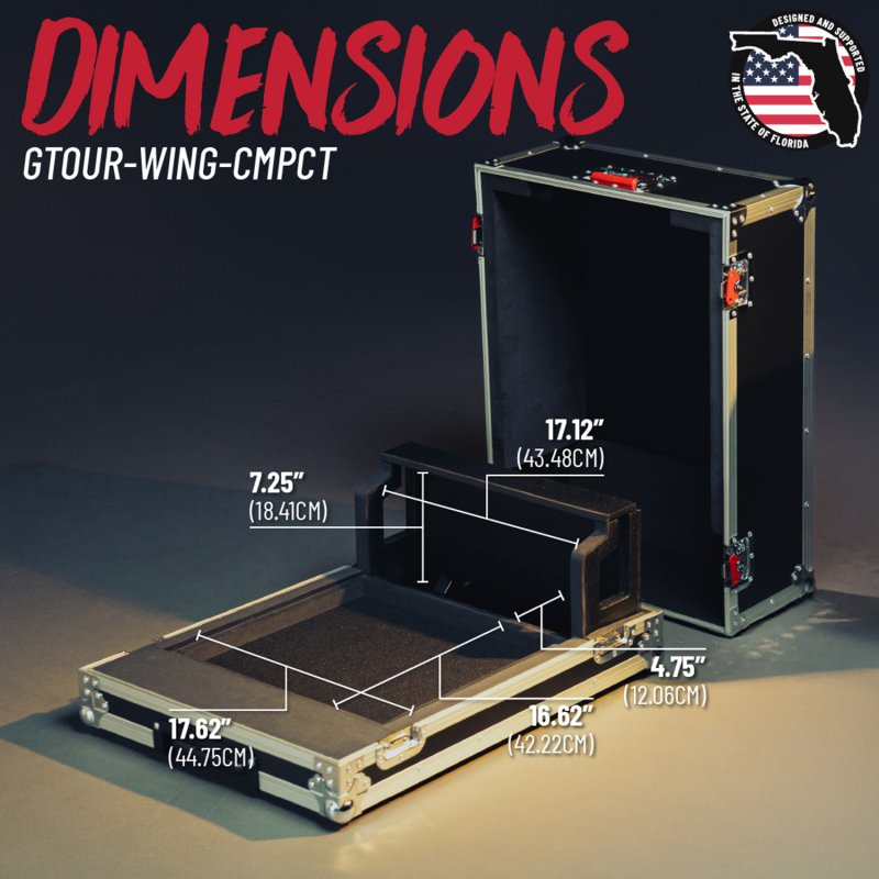 Gator Gtour Wing Cmpct Case for Behringer WING Compact 48-channel Digital Mixer with Doghouse 