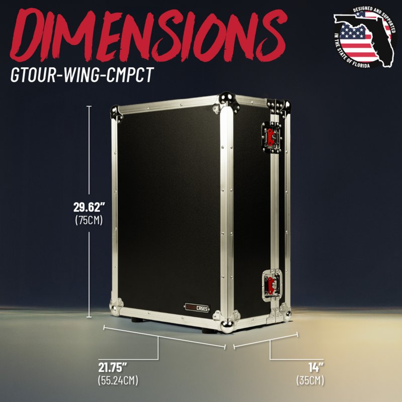 Gator Gtour Wing Cmpct Case for Behringer WING Compact 48-channel Digital Mixer with Doghouse 