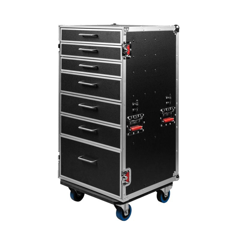 Gator GTOUR-WORKST7 ATA Style Heavy Duty Case with 7 Drawers and Fold-Out Table 