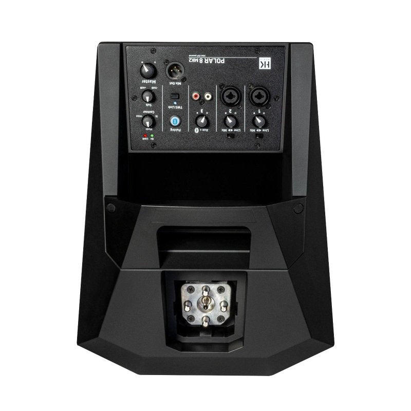 HK Audio HK-POLAR-8-MKII-BLK Compact 2,000W Column PA System with 8" Subwoofer, Bluetooth 5, TWS Stereo & 3-Channel Mixer (Black) 
