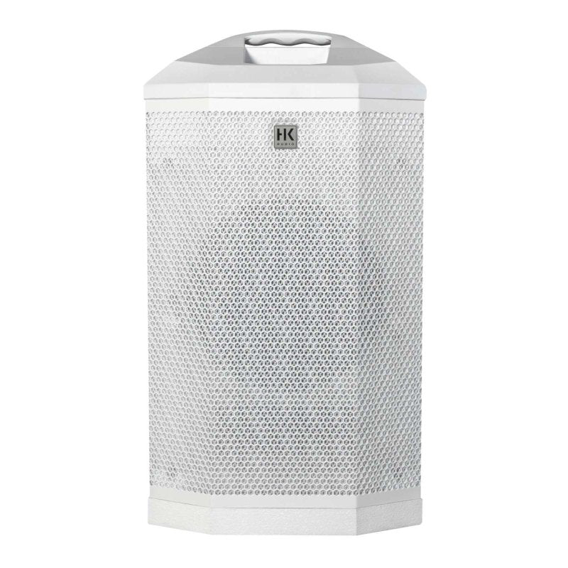 HK Audio HK-POLAR-8-MKII-WHT Compact 2,000W Column PA System with 8" Subwoofer, Bluetooth 5, TWS Stereo & 3-Channel Mixer (White) 