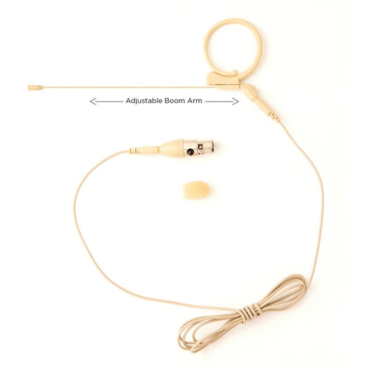 Audix HT7BG4P Ultra-lightweight Head-worn Omnidirectional Microphone With 4-Pin Mini-XLR, Beige