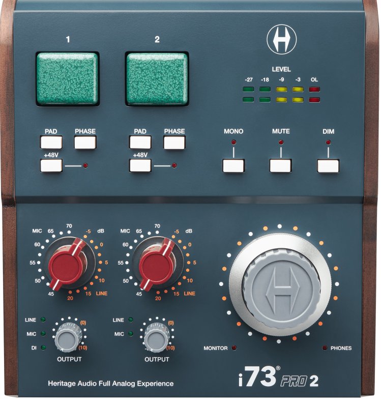 Heritage Audio I73PRO-2 2-In/4-Out USB-C Audio Interface with 2 Vintage-Style Preamps 