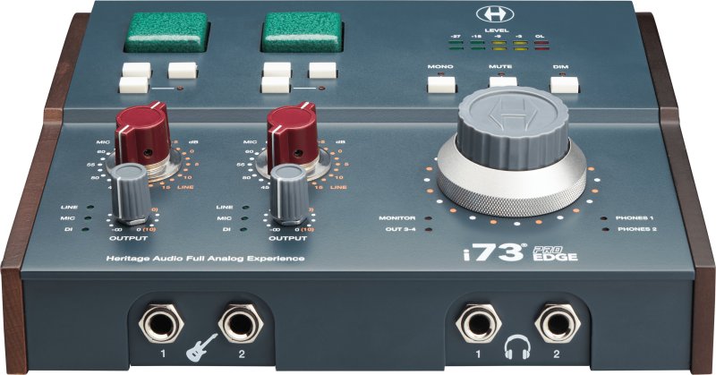 Heritage Audio I73PRO-EDGE 12-In/16-Out USB-C Audio Interface with 2 Vintage-style Preamps 