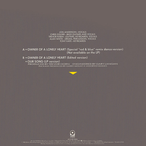 Owner Of A Lonely Heart | Rectangle Triangle