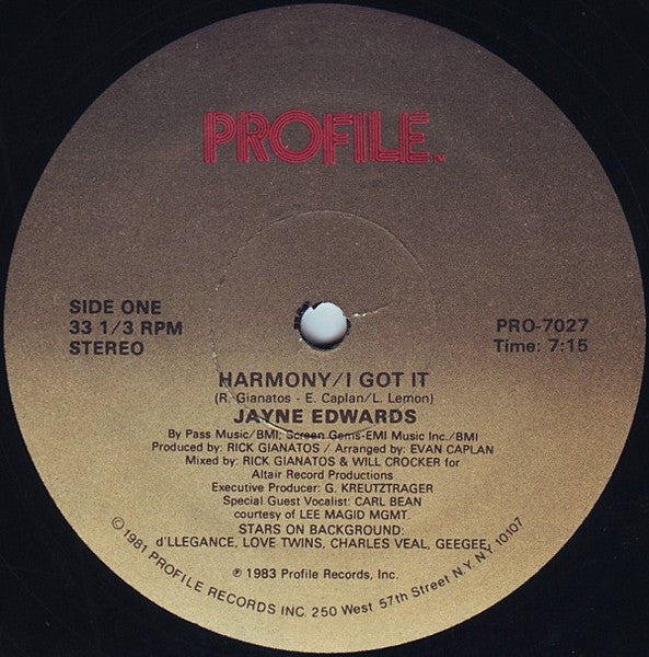 Harmony / I Got It 3 Jayne Edwards