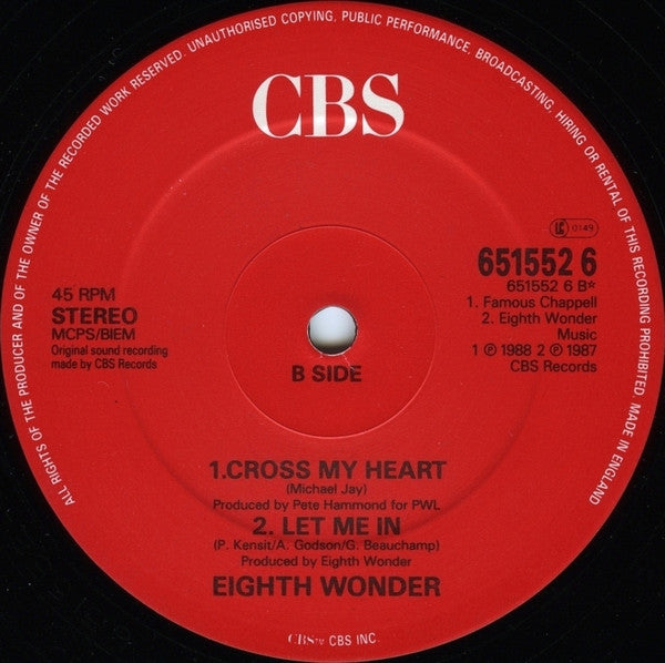 Cross My Heart (Dance Mix) Eighth Wonder