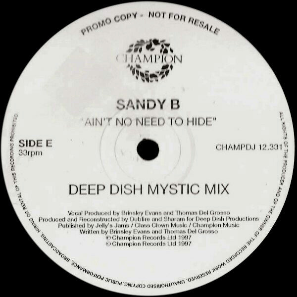 Ain't No Need To Hide Sandy B