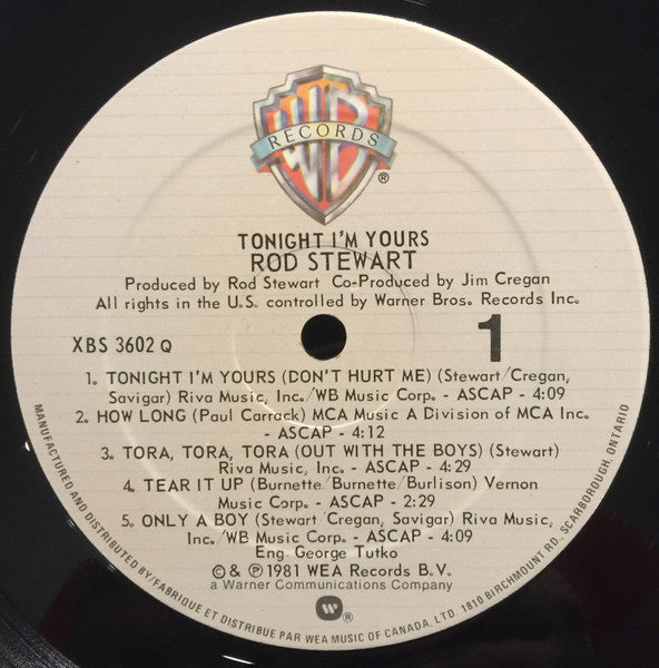 Tonight I'm Yours Rod Stewart