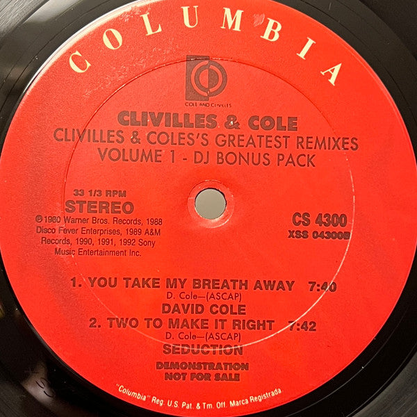 Greatest Remixes Vol. 1 (DJ Bonus Pack) Clivillés & Cole